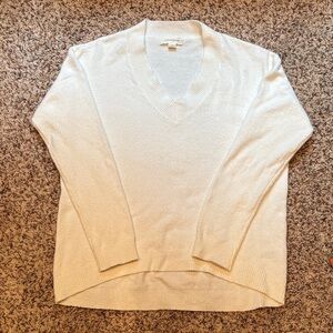 Women's V-Neck Off White Sweater